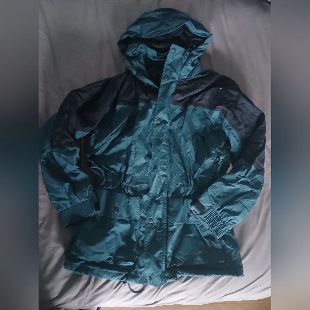 Dark pine green Woolrich coat
